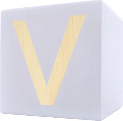 Image de Lettre en bois cube, 5 x 5 cm, blanc, lettre V