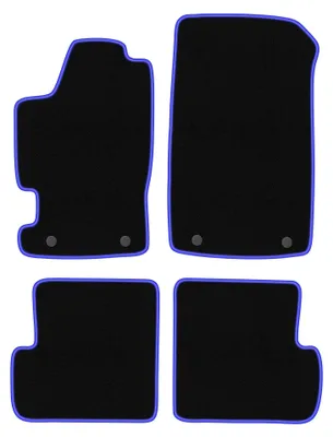 Image de Tapis de sol en moquette pour Renault Laguna I 1994-2001 (break/liftback) – jeu 4 pièces, noir/bleu, sur mesure – Wielganizator CARLUX