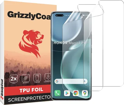 Produktbild von GrizzlyCoat HONOR Magic 4 Pro Hydrogel TPU Displayschutz - Hüllenfreundlich + Applikator (2er Pack)