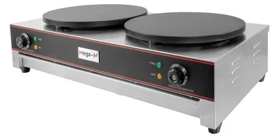 Zdjęcie produktu dla Naleśnikarka elektryczna gastronomiczna Mega-M podwójna płyty żeliwne z powłoką teflonową 2x3000W