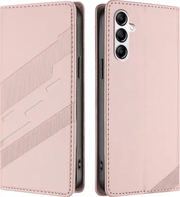 Produktbild von Hülle für Samsung Galaxy A14 5G/4G, Kunstleder Brieftaschen Handyhülle mit Kartenfach und Standfunktion Pink