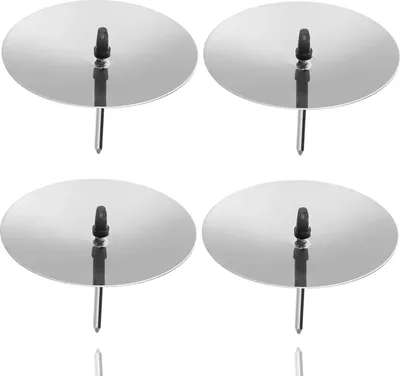 Produktbild von 4X Adventskranzstecker 5 cm (Silber) Kerzenhalter - universell für Kerzen - Kerzenteller mit Dorn - Kerzenstecker für Adventskranz Weihnachten