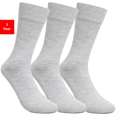 Produktbild von Diabetikersocken Damen & Herren Gesundheitssocken ohne Gummibund & Naht weich druckfrei - Grau 35-38 3 Paar