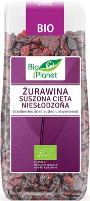 Produktbild von GETROCKNETE, GESCHNITTENE, UNGESÜßTE -CRANBERRIES 100 g – PLANET