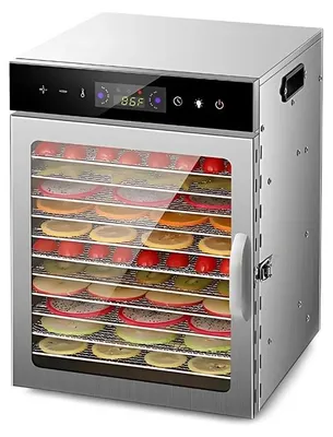 Zdjęcie produktu dla Suszarka do żywności, 12 poziomów, konstrukcja ze stali nierdzewnej, 12 poziomów, 220 V