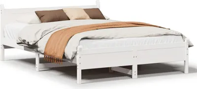 Produktbild von vidaXL Massivholzbett ohne Matratze Weiß 140x200 cm Kiefernholz