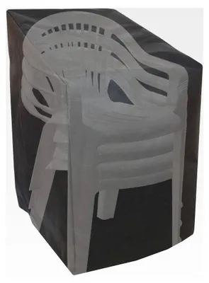 Produktbild von Schutzhülle für Gartenstühle, 100/75 x 75 x 60 cm, wasserdicht, staubdicht, UV-beständig, für Stapelstühle, Schwarz