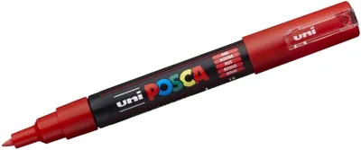 Produktbild von Fasermaler Uni Posca PC-1MC 0,7 rot Packung mit 6 Stück