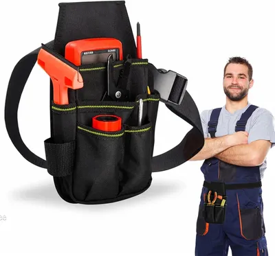 Productafbeelding van Gereedschapsriem - Gereedschapschort - Tuinonderhoud - Waterdicht Oxford-weefsel - 275 x 14 cm - Zwart