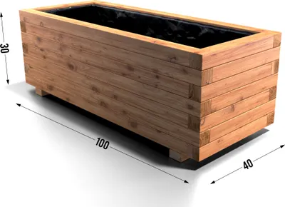 Produktbild von Pflanzkübel Kiefer - Pinie Lasiert 100 x 40 cm Blumenkasten Blumenkübel Hochbeet