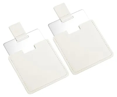 Produktbild von Kompaktspiegel aus Edelstahl - Taschenspiegel - 2 Stück - Weiß