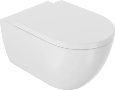Produktbild von SANYCESS ARC Wand WC spülrandlos mit SoftClose TakeOff WC-Sitz, weiß matt