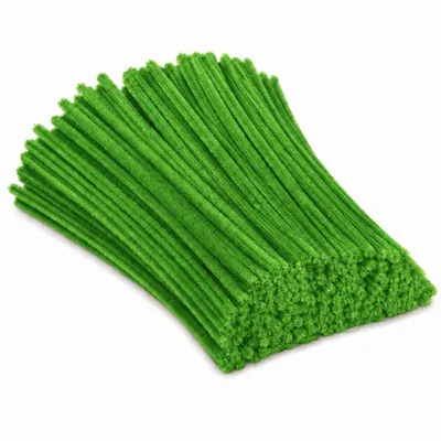 Produktbild von Pfeifenreiniger zum Basteln 200 Stück, 30 cm Chenilledraht in Grün, flexible Basteldrähte, flauschige Chenille-Stäbchen für DIY, Deko, Figuren, Blumen