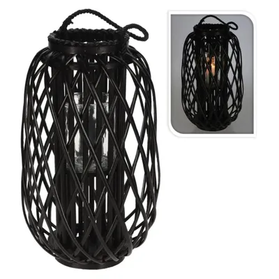 Obrázok produktu pre PROGARDEN Lampáš na sviečku pletená vŕba 50 cm čierna KO-438002030