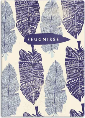 Produktbild von itenga Zeugnismappe A4 Kunststoff Sichtbuch Motiv Blätter Aquarell