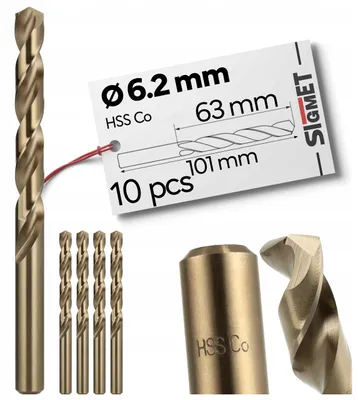 Obrázok produktu pre Arvex 10 ks kobaltové vŕtadlo do kovu 6,2 mm HSS-CO