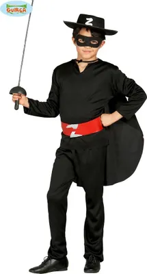 Immagine prodotto di Set Avventura Bandito Per Piccoli Eroi Costume Fantasia Moschettiere Accessorio Carnevale Zorro Capo Carnevale Giovani Masquerade Nero, Taglia: 128/134 Colore: Nero
