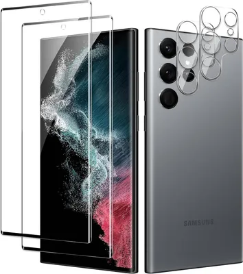 Obrázek produktu pro Samsung Galaxy S22 Ultra 3D ochranná fólie 2 kusy s ochranou fotoaparátu