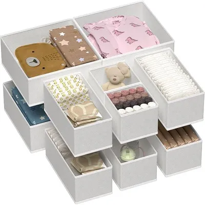 Obrázek produktu pro 12 kusů organizéru do šatníku, skládací organizér do šatníku, úložný box na dětské oblečení, spodní prádlo a ponožky