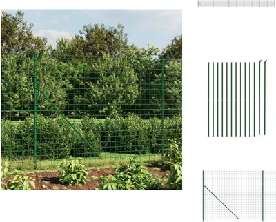 Produktbild von vidaXL Maschendrahtzaun mit Bodenflansch Grün 1,8x25 m -  Zaunfelder