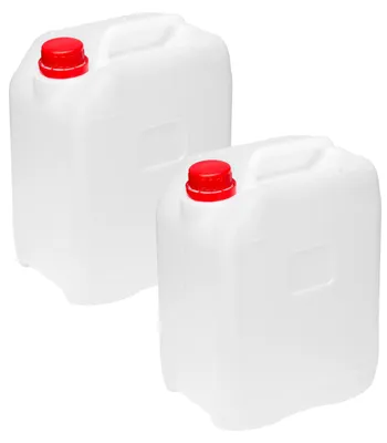 Image de Garronda, lot de 2 bidons de 5 litres, adaptés au camping, sans BPA, conformes aux normes alimentaires, réservoir d'eau de 5 litres, bidon d'eau pour camping, accessoires de camping, bidon d'eau pour activités de plein air, modèle GD-0082, couleur blanche