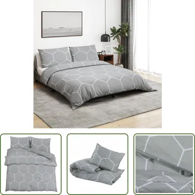Produktbild von The Living Store Bettwäsche-Set Grau 140x200 cm Baumwolle