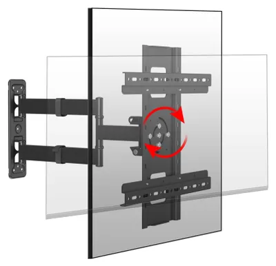 Image de Support mural pivotant à 90° pour téléviseur, compatible avec les écrans de 32 à 60 pouces, capacité de charge de 28 kg, norme VESA