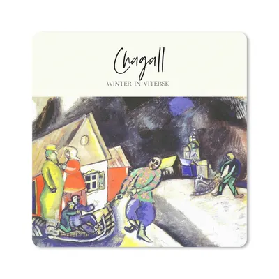 Produktbild von MuchoWow® Mauspad Mousepad Chagall - Winter in Witebsk - Gemälde 20x20 cm - Mousepads - Maus Mat - Pad - Mausunterlage - Desk Mat - Bureauartikeln