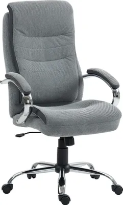 Produktbild von Chefsessel FM-2535, Mikrofaser hellgrau, Wippmechanik, gepolsterte Armlehnen, bis 150 kg