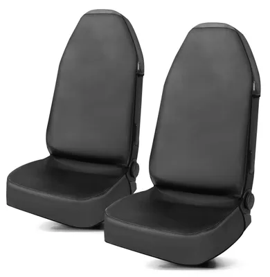 Produktbild von WALSER Auto Sitzbezüge Set aus Kunstleder, wasserdichter Sitzschoner für Fahrer- & Beifahrersitz, 2 Stück Auto Sitzbezüge, Schonbezug Autositz, Werkstatt Sitzbezug, Vordersitzbezug schwarz