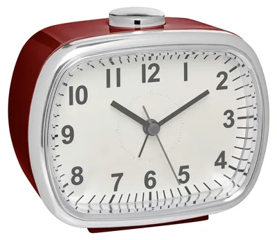 Obrázek produktu pro TFA-Dostmann 60.1032.05, Analogový budík, Obdélník, Červená, Stříbrná, Analog, 110 mm, 92 mm