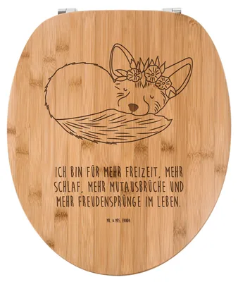 Produktbild von Mr. & Mrs. Panda Toilettendeckel Wüstenfuchs Blumen - Transparent - Geschenk, Glücklich, WC Sitz, Wüste, Brille, Afrika, Blumenkranz, Deckel, Toilettenbrille, WC-Brille