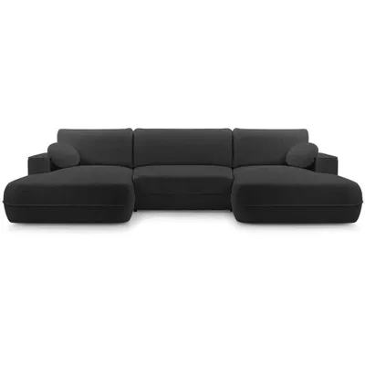 Obrázek produktu pro BEAUTYSOFA Rohová pohovka s funkcí spaní FIERO U, barva: černá (Bubble17)