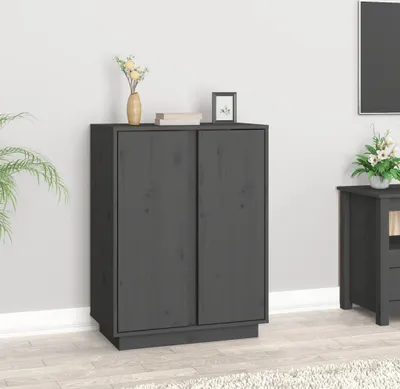 Produktbild von vidaXL Sideboard Grau 60x35x80 cm Massivholz Kiefer