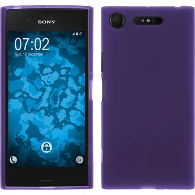 Produktbild von PhoneNatic Case kompatibel mit Sony Xperia XZ1 - lila Silikon Hülle matt Cover