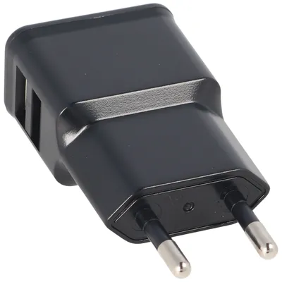 Produktbild von Podwójna ładowarka USB 2,4 A, 2x wyjście USB, czarna
