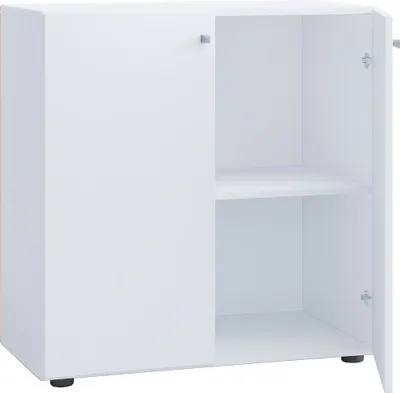 Image de Armoire de bureau avec 2 compartiments | armoire de dossier moderne avec portes tournantes | Dimensions env. B. 70 x H. 74 x D. 40 cm - Lona 2 compartiments