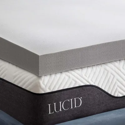 Immagine prodotto di Materasso topper in memory foam LUCID, 80x190 cm, con carbone di bambù, spessore 10 cm