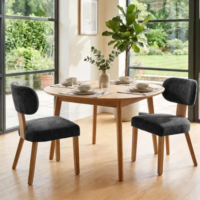 Immagine prodotto di Set di 2 sedie da pranzo in stile scandinavo con gambe in legno
