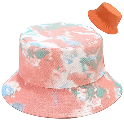Image de Chapeau de pêche réversible à motifs tie-dye rose, pour femmes et filles