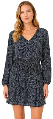 Image de Robe pour femme Only Melanie, coupe évasée, longueur genou, bleu marine, taille XS