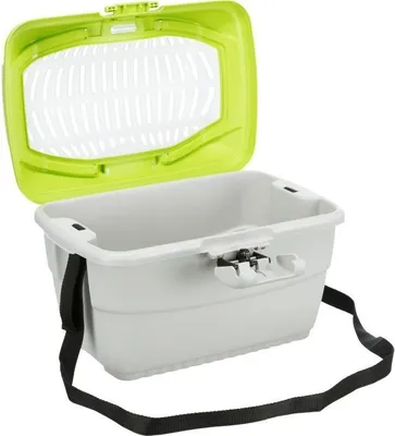 Obrázok produktu pre TRIXIE Mini-Capri prepravka pre malé zvieratá, 40 × 22 × 30 cm, svetlošedá/zelená, plast, s popruhom na prenášanie