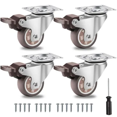 Imagen del producto de Ruedas giratorias robustas con 4 frenos, de 1,5 pulgadas