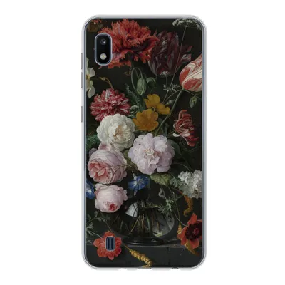 Produktbild von MuchoWow® Handyhülle Schutzhülle Hülle für Samsung Galaxy A10 Stilleben mit Blumen in einer Glasvase - Gemälde von Jan Davidsz. de Heem Silikon Softcase Handy Hülle - Schutzhülle