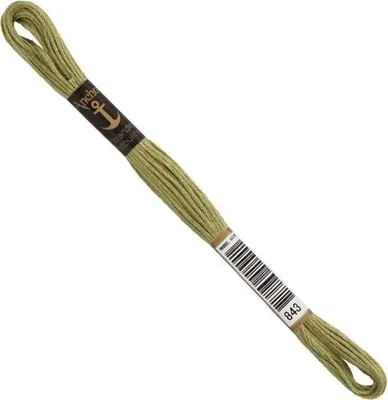 Produktbild von Anchor Sticktwist 4635000-00843 gelboliv Stickgarn, 100 % Baumwolle