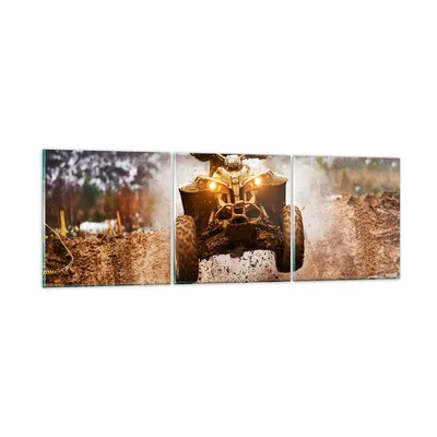Produktbild von Bilder auf glas - Schlamm Schmutz Dakar Aktion - 150x50cm - Glasbilder - Wandbilder - Kunstdruck - zum Aufhängen bereit - Wanddekoration aus Glas - Glas Bilder - Wandbild auf Glas - GCA150x50-3055