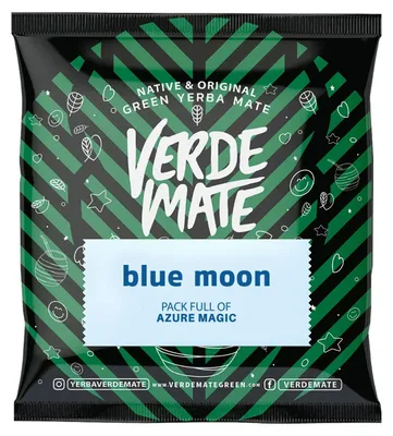 Produktbild von Verde Mate - Mate Tee Blue Moon Probe 50g - Dicke Blätter 5mm - Milder Geschmack, Luftgetrocknet - Mit Limette & Kornblume