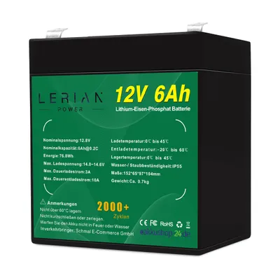 Obrázok produktu pre 12V 12V 6Ah 10A Lifepo4 (152X65X97Mm)