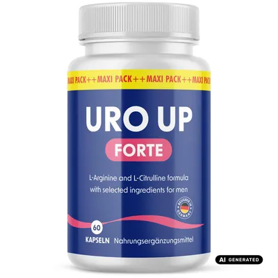 Zdjęcie produktu dla Uro Up Forte (60 kapsułek) | Specjalnie dla mężczyzn – z L-argininą, L-cytruliną, maca i ekstraktem z pestek winogron, Obraz wygenerowany przez AI