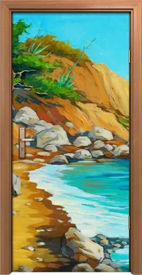 Produktbild von Türposter 90x200 cm Türaufkleber Türtapete Türfolie Klebefolie Foto Landschaft Meeresufer Strand